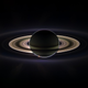 Saturn in 2006, backlit by the Sun.